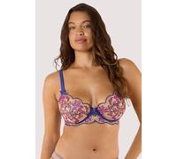 Playful Promises Thea Blue Baroque Embroidery D+ Bra 36G Blue