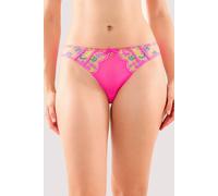 Playful Promises Women's Thea Neon Pink Baroque Embroidery Brief | Size: 12