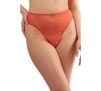 Playful Promises Women's Veronica Red Microstripe 'High Waist High Leg Brief' | Size: 12 Playful Promises Red 12