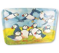 PLAYFUL PUFFINS - Emma Ball Colourful LARGE Melamine Tray - 43cm M7