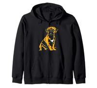 Playful Pug Cartoon Zip Hoodie