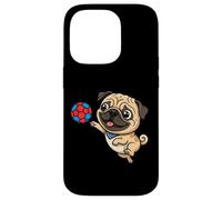 Playful Pug Puppy Soccer Dog Cartoon Fun Case for iPhone 14 Pro