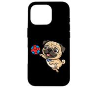 Playful Pug Puppy Soccer Dog Cartoon Fun Case for iPhone 16 Pro