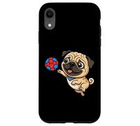 Playful Pug Puppy Soccer Dog Cartoon Fun Case for iPhone XR