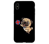 Playful Pug Puppy Soccer Dog Cartoon Fun Case for iPhone XS Max