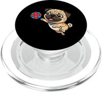 Playful Pug Puppy Soccer Dog Cartoon Fun PopSockets PopGrip for MagSafe