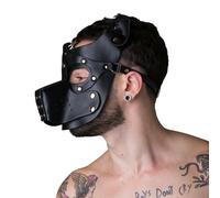 Playful Pup Hood - Mask in black