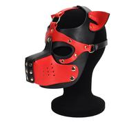 Playful Pup Hood - Mask in black and red