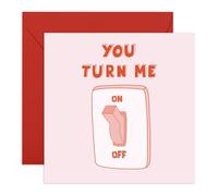 Playful & Romantic Love Card - ‘You Turn Me On’ - Valentine’s Day, Anniversary Ideas for Him, Her, Girlfriend, Boyfriend, Dating, Babe, Hun, Sweetheart, Husband, Wife- Comes with Fun Stickers