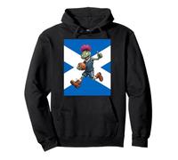Playful Scottish Thistle Rugby Illustration Pullover Hoodie