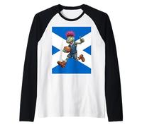 Playful Scottish Thistle Rugby Illustration Raglan Baseball Tee