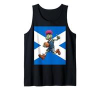 Playful Scottish Thistle Rugby Illustration Tank Top