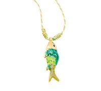 Playful Sea Fish Pendant Necklace Charm Stainless Steel Clavicle Chain Jewelry Kids Birthdays Playful Sea Creature Necklace