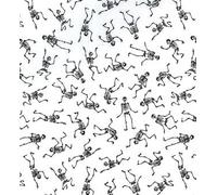 Playful Skeleton 80% Polyester 20% Cotton 110cm Wide Halloween Digitally Printed Fabric for Sewing, Crafting, Dressmaking, Patchwork