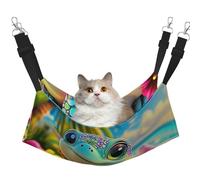 Playful Turtles And Flowers Printed Pet Hammock - Sleeping Hammock For Cats, Rabbits, Ferrets, Puppies, Small Animals