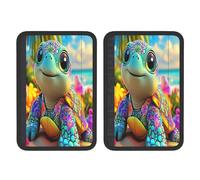 Playful Turtles And Flowers Universal Car Accessories Seat Belt Pad For Car Truck,2pcs Seat Belt Covers Soft Comfortable Shoulder Strap Pads