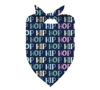 Playful Typography Easter Dog Bandana, Colorful Hop Hip Hippity Text Print Pet Bandana, Easter Pet Accessory, Adjustable Comfortable Triangle Dog Scarf for Small Medium Dogs