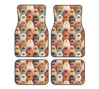 Playful Walrus Wonders 3 Pattern Waterproof Universal Fit Car Floor Mats Front and Rear Car Mats Fit for Automotive SUV Trucks Sedans Vans Set of 4