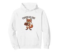 Playful Western "YIPPEE-KI-YAY" Cartoon Fox Treasure I Pullover Hoodie