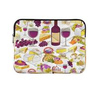 Playful Wine and Cheese Laptop Case, Protective Padded Laptop Bags 15.6 Inch for Women