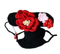 Playfulness Knitted Headwear Soft Winter Windproof Pet Warm Costume Hat for Themed Event and Pet Portraits Festive Costume Hat Colorful Knitted Breathable Wonderful for Seasonal Dress Up and Lovely
