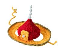 Playfulness Knitted Headwear Soft Winter Windproof Pet Warm Costume Hat for Themed Event and Pet Portraits Festive Costume Hat Colorful Knitted Breathable Wonderful for Seasonal Dress Up and Lovely