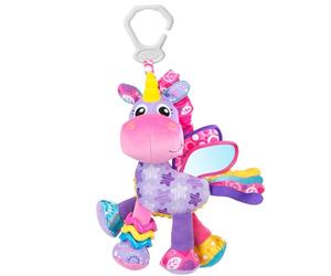 Playgro Activity Friend Stella Unicorn - Delight Your Baby Girl with this Sensory Development Toy, Ideal Baby Girl Gift for 0+ Months - On-The-Go Fun with Car Seat Toys and Pram Toy