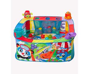 Playgro Pop Up Baby Ball Pit, 6 Months and Up, Pop and Drop Ball Activity Gym, Multicoloured, 40175