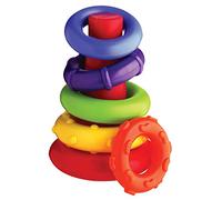 Playgro Ring Tower, Stacking Toy, 9 Months and Up, My First Sort and Stack Tower, Red/Multicoloured, 40082