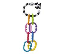 Playgro Teething Ring & Rattle Chain Zebra, 9 Pieces, From 3 Months, Zebra 9 Links Pack, Multicoloured, 40141