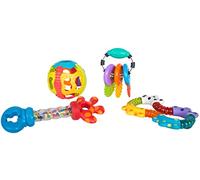 Playgro Twist & Chew Activity Gift Set - 4-Piece Baby Teething Toy Set with Textured Rattles for Sensory Play - Stimulates Fine Motor Skills & Soothes Sore Gums with Fun, Easy-To-Grip Teething Rings