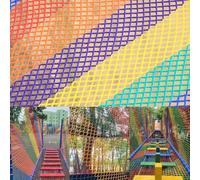 Playground Rope Net Kids Safety Net,Balcony/Stair Railing Guard,Toy and Sports Equipment Barrier Mesh Anti-Fall Rope Netting,Knotless Polyester Cargo N(Size:9.8x13.1ft (3mx4m),Color:Multicolor)