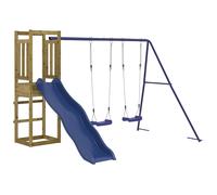Playhouse Climbing Frame Kids Play with Slide Swings Solid Wood Pine vidaXL