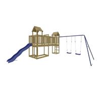Playhouse Climbing Frame Kids Play with Slide Swings Solid Wood Pine vidaXL