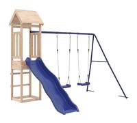 Playhouse Climbing Frame Kids Play with Slide Swings Solid Wood Pine vidaXL