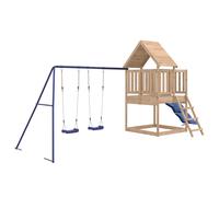 Playhouse Climbing Frame with Slide Ladder Swings Kids Solid Wood Pine vidaXL
