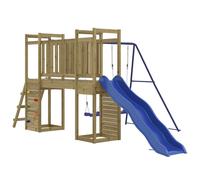 Playhouse Climbing Frame with Slide Ladder Swings Kids Solid Wood Pine vidaXL