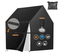 Playhouse Cover,Heavy Duty 420D Cover for Smoby Outdoor Playhouse,Large Playhouse Cover Waterproof,Easier to cover by Side Zipper,Kids Play House Cover with 4 Reflective Strips and Windproof Buckle