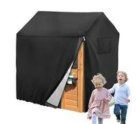 Playhouse Cover - Waterproof Black Outdoor Shield, Sun Protection Furniture Wrap, Durable Weatherproof Material, Easy Fit Elastic Edges, Top Garden Shelter Gear, Cover for Wooden Cottages