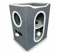 Duvo+ Cat House Gene Gray 46X36X58 Cm Foldable For Cats With Play Ball