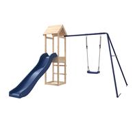 Playhouse Outdoor Climbing Frame Patio with Slide Swing Solid Wood Pine vidaXL