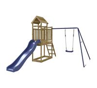 Playhouse Outdoor Climbing Frame Patio with Slide Swing Solid Wood Pine vidaXL