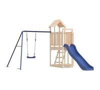 Playhouse Outdoor Climbing Frame Patio with Slide Swing Solid Wood Pine vidaXL