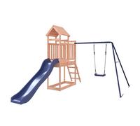 Playhouse Outdoor Climbing Frame Patio with Slide Swing Solid Wood Pine vidaXL