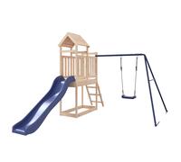 Playhouse Outdoor Climbing Frame Patio with Slide Swing Solid Wood Pine vidaXL