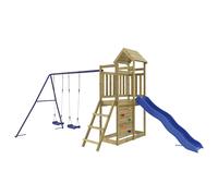 Playhouse Play Frame with Slide Swings Rockwall Kids Solid Wood Pine vidaXL