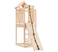 Playhouse Playset with Climbing Wall Outdoor Play Tower Solid Wood vidaXL