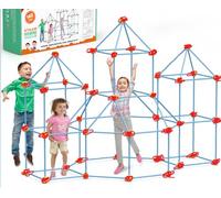 Playhouse Toy,Fort Building Set For Kids 4-8, 140pcs Educational Toys Play Sets, Large Creative DIY STEM Fort Making Set Indoor & Outdoor,Tunnels and PlayTent Construction Castles for Gift Boy or Girl