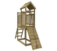 Playhouse with Climbing Wall Impregnated Wood Pine Wooden Play Frame vidaXL
