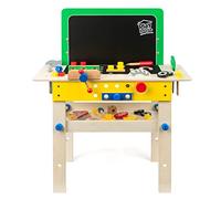 PlayHouse | Wooden Toy Tool Set Work Bench, Kids Pretend Play Tool Bench Workshop for Children, 2+